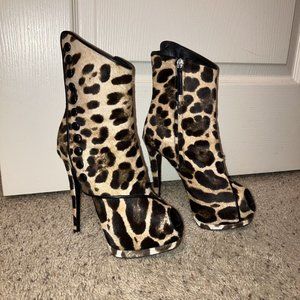 Giuseppe Zanotti Leopard Print Ankle Boots